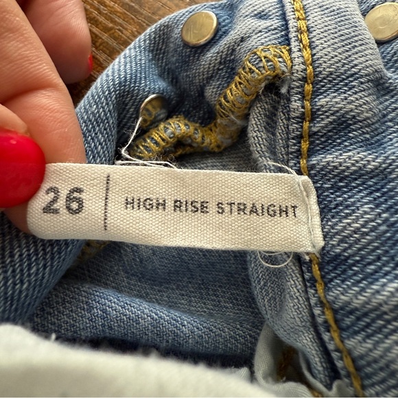 Pacsun Jeans High Rise Straight Womens 26” Buttonfly Distressed Grunge 90s Vibes - Picture 4 of 11